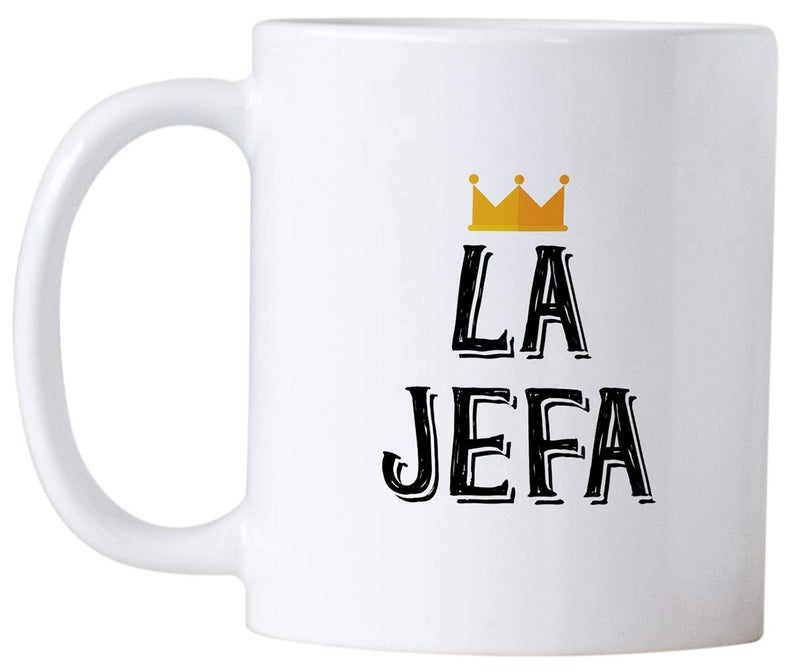 Casitika La Jefa Coffee 11 oz Mug. Cup idea for CEO, Boss or Mom. This Girl Leader Cup Can be Used as a Pen Holder. Mugs for Latin Women. - Image 2